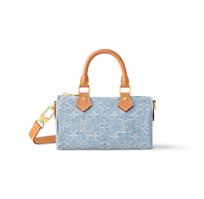 L\Vmini sac à main avec anses et bandoulière – Bleu clair