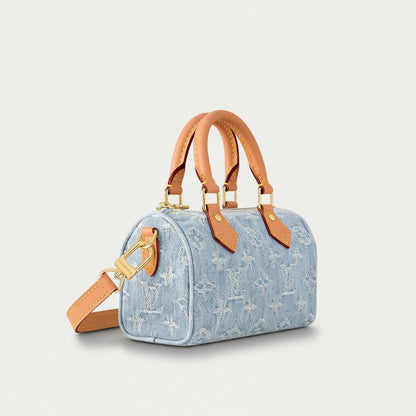 L\Vmini sac à main avec anses et bandoulière – Bleu clair