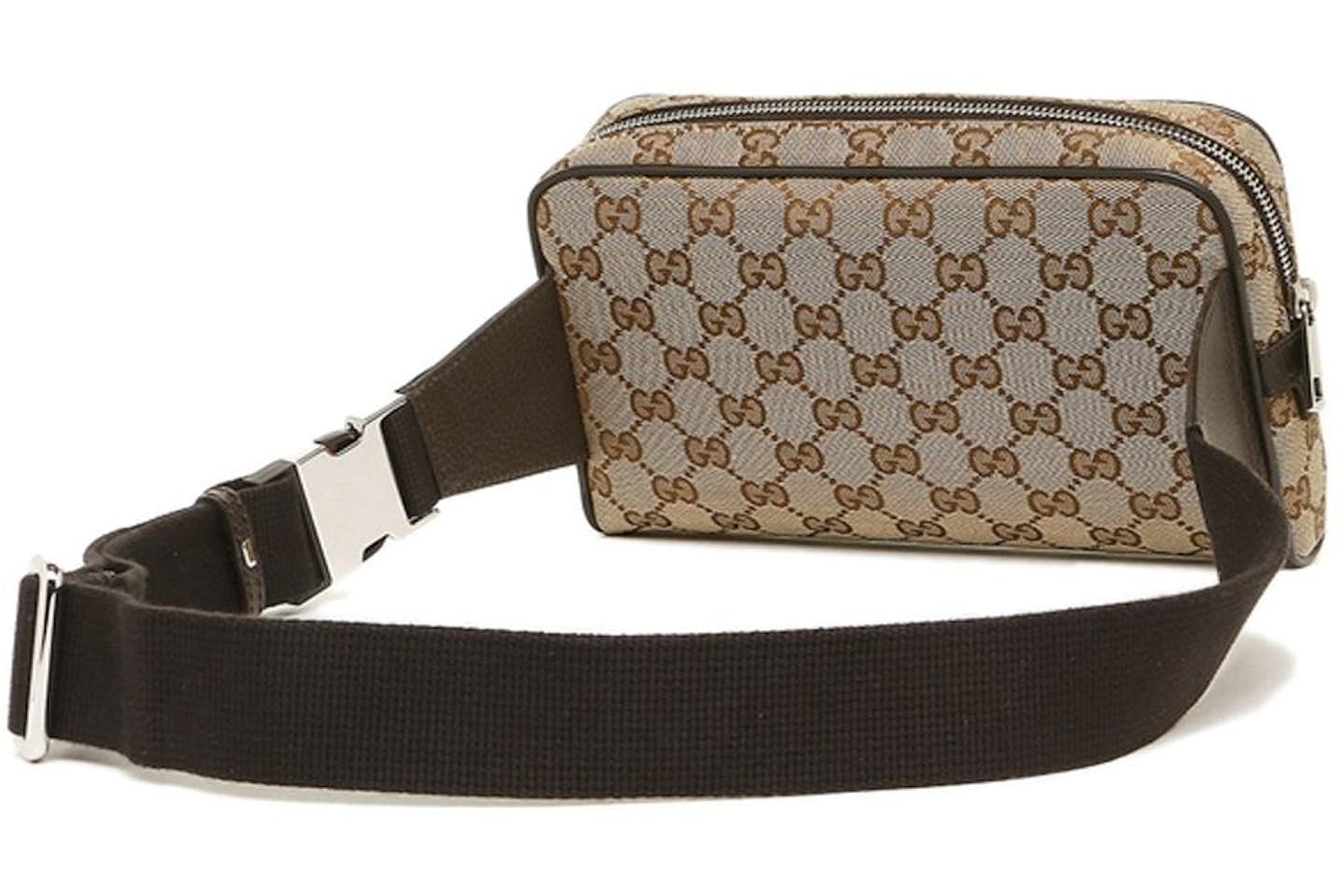G&GPochette Zippée Élégante à Motif Géométrique – Beige et Marron